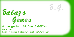 balazs gemes business card